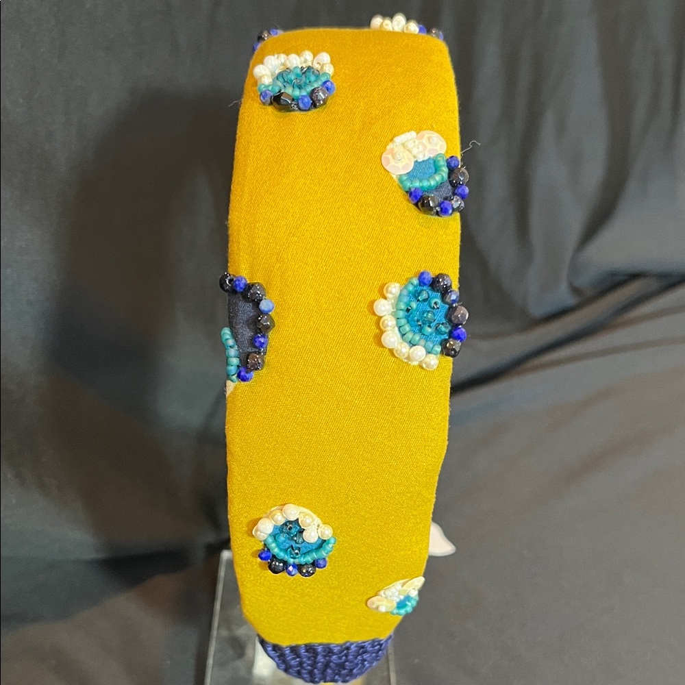 Embellished Chartreuse Beaded Headband